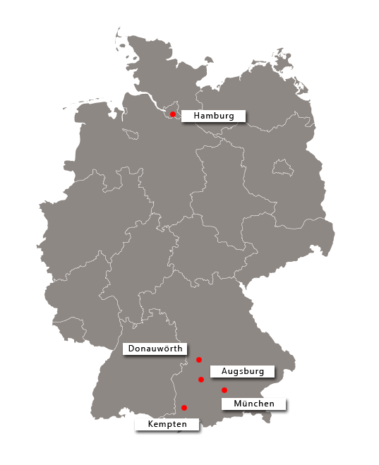 deutschlandkarte mit standorte